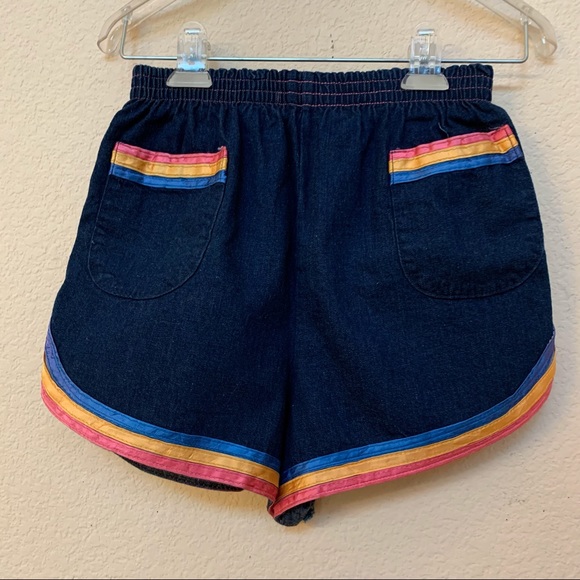 Happy Legs VINTAGE Blue Denim Ribbon Trim Shorts - Picture 6 of 13